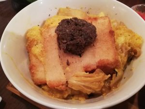 Vegan katsudon at Saido in Tokyo