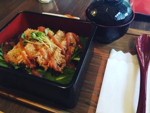 Tofu rice bowl. Most delicious one we‘ve ever had!! at Saido in Tokyo