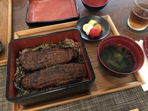 Fake eel lunchbox  at Saido in Tokyo