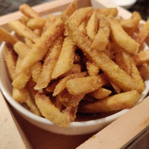 Fries & vegan cheese (more like nutritional yeast but still good) at Saido in Tokyo