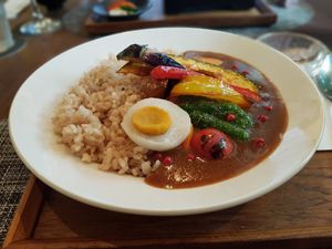 Samurai curry with an egg at Saido in Tokyo