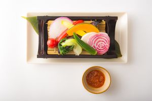 Steam vegetables at Saido in Tokyo
