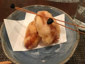 Kaki tempura at Saido in Tokyo