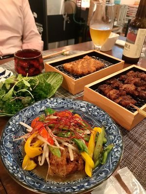 かつ/焼き鳥/唐揚げ
Katsu/Yakitori/Karage at Saido in Tokyo