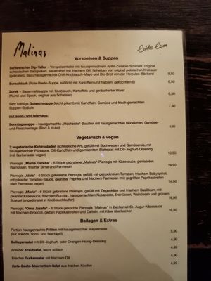 Menu 1 at Malinas in Dusseldorf