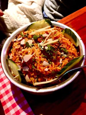 Vegan biryani  at Royal India in Ghent