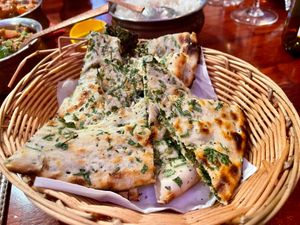 Coriander naan...best naan ever! at Royal India in Ghent