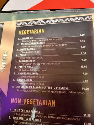 Vegetarian and vegan starters   at Royal India in Ghent