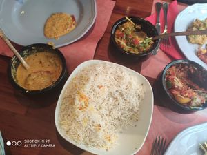 Three dishes from the special vegan menu. The right one was my favorite: the Spiderman! at Royal India in Ghent
