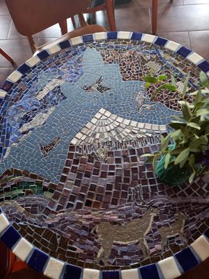 Iceland in a table at Tehusid in Egilsstadir