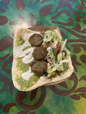 Falafel flatbread   at Sita's Kitchen  in Trinidad