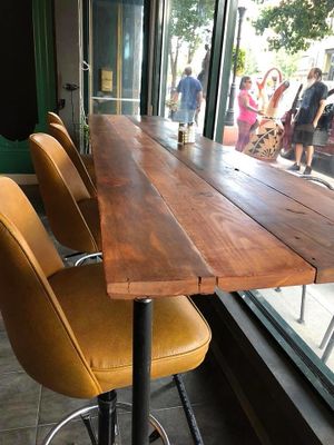 Sita's Counter top over looking Main Street at Sita's Kitchen  in Trinidad