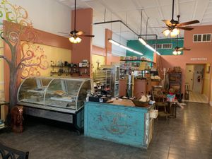 Counter and kitchen at Sita's Kitchen  in Trinidad