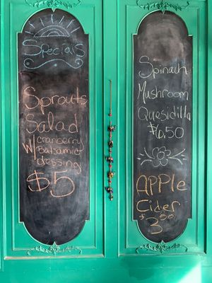 Specials menu at Sita's Kitchen  in Trinidad