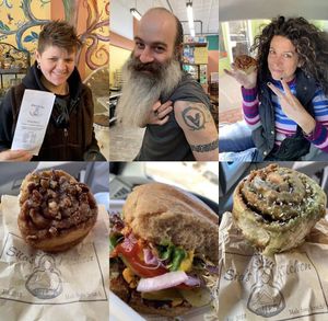 Try the black bean burger with extra pickles! OMG, mmmm! at Sita's Kitchen  in Trinidad