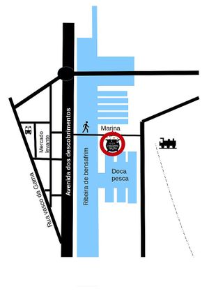 map to our new location for Saturdays, at 5 min walking distance from our regular Vivo Mercado spot at Associação Caldeira Negra - Food Truck in Lagos