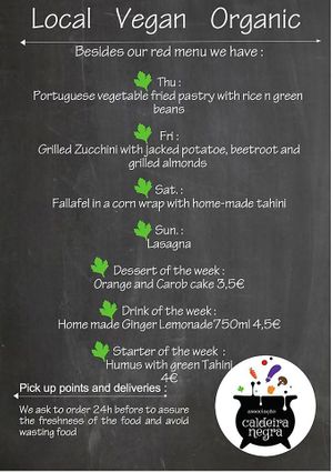 weekly menu at Associação Caldeira Negra - Food Truck in Lagos