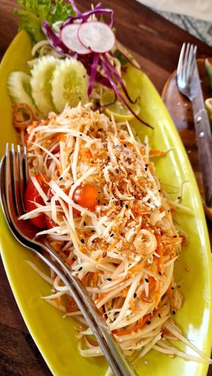 Papaya salad at Pure Vegan Heaven in Koh Samui