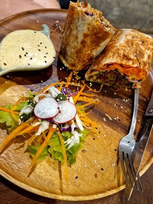 Falafel wrap at Pure Vegan Heaven in Koh Samui