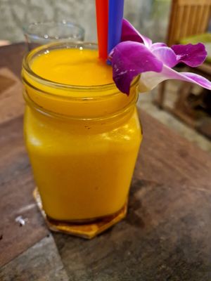 Yummy fruit smoothie at Pure Vegan Heaven in Koh Samui