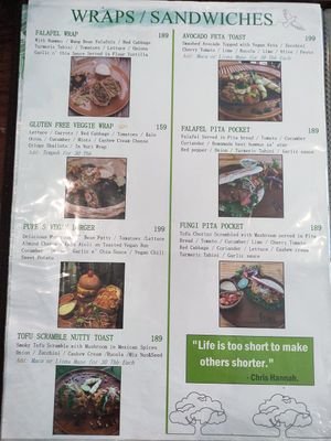 Menu at Pure Vegan Heaven in Koh Samui