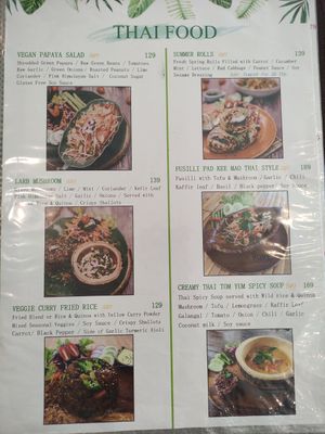 Menu at Pure Vegan Heaven in Koh Samui