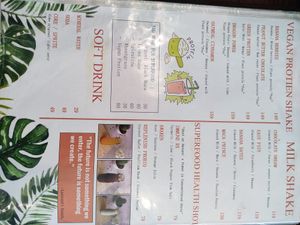 Menu at Pure Vegan Heaven in Koh Samui