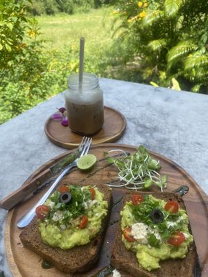 Vegan avocado feta toast  at Pure Vegan Heaven in Koh Samui