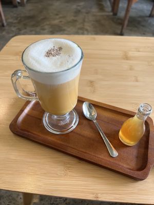 Tumeric latte   at Pure Vegan Heaven in Koh Samui