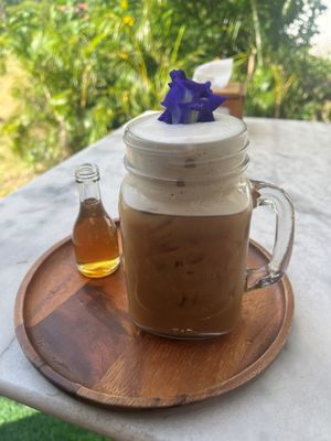 Cold Latte at Pure Vegan Heaven in Koh Samui