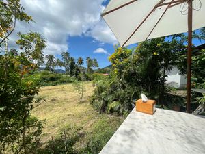The view from the tables outside. at Pure Vegan Heaven in Koh Samui