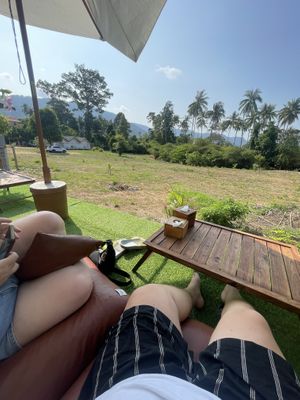 Cozy seating  at Pure Vegan Heaven in Koh Samui