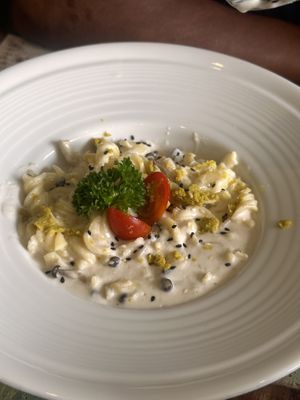 With mushrooms   at Pure Vegan Heaven in Koh Samui