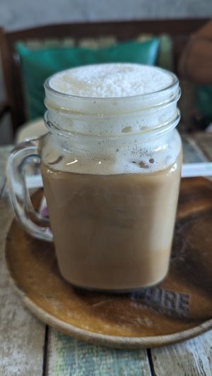 Iced latte at Pure Vegan Heaven in Koh Samui