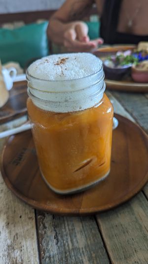 Iced Thai tea at Pure Vegan Heaven in Koh Samui