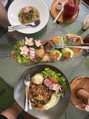 Pasta, Summer Rolls, fried rice   at Pure Vegan Heaven in Koh Samui