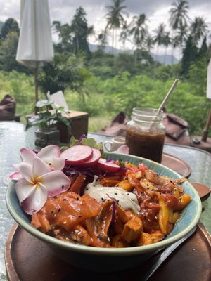 BBQ bowl—sooo good and fresh  at Pure Vegan Heaven in Koh Samui