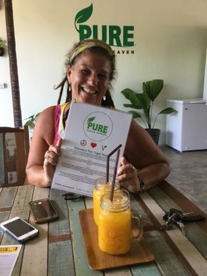 My HAPPY FRIEND at Pure Vegan Heaven in Koh Samui