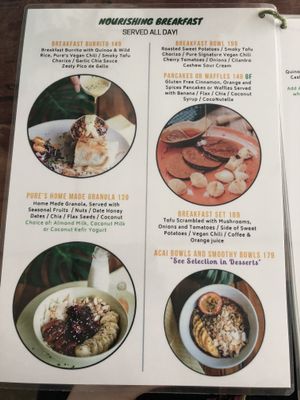 Menu page 2 at Pure Vegan Heaven in Koh Samui