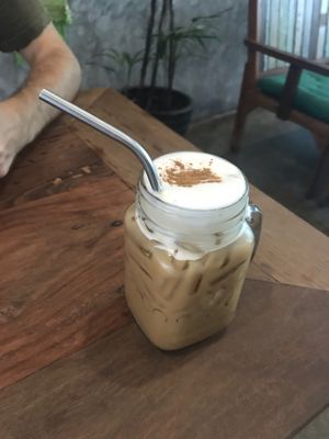 Almond latte at Pure Vegan Heaven in Koh Samui