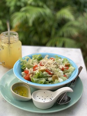 Greek salad at Pure Vegan Heaven in Koh Samui