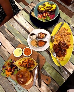 Burger, Nachos, Falafel at Pure Vegan Heaven in Koh Samui
