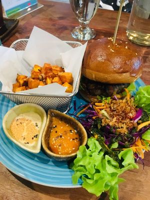 Burger at Pure Vegan Heaven in Koh Samui