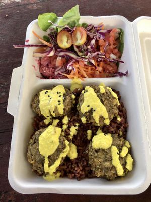 Falafel bowl at Pure Vegan Heaven in Koh Samui