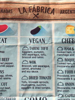 Vegan options at La Fábrica - Empanadas Argentinas - Carrer del Call in Barcelona