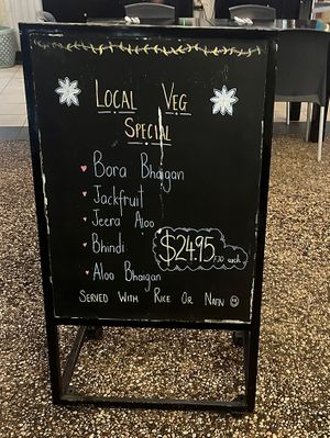 Blackboard specials menu   at Indigo in Nadi
