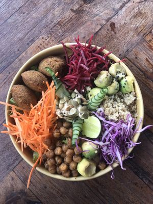 Rainbow salad bowl at Shelter Cafe in Seminyak