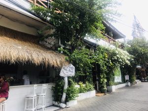 The restaurant is upstairs at Shelter Cafe in Seminyak
