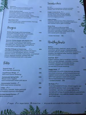 Menu  at Shelter Cafe in Seminyak