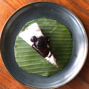 Vegan cheese cake at Shelter Cafe in Seminyak